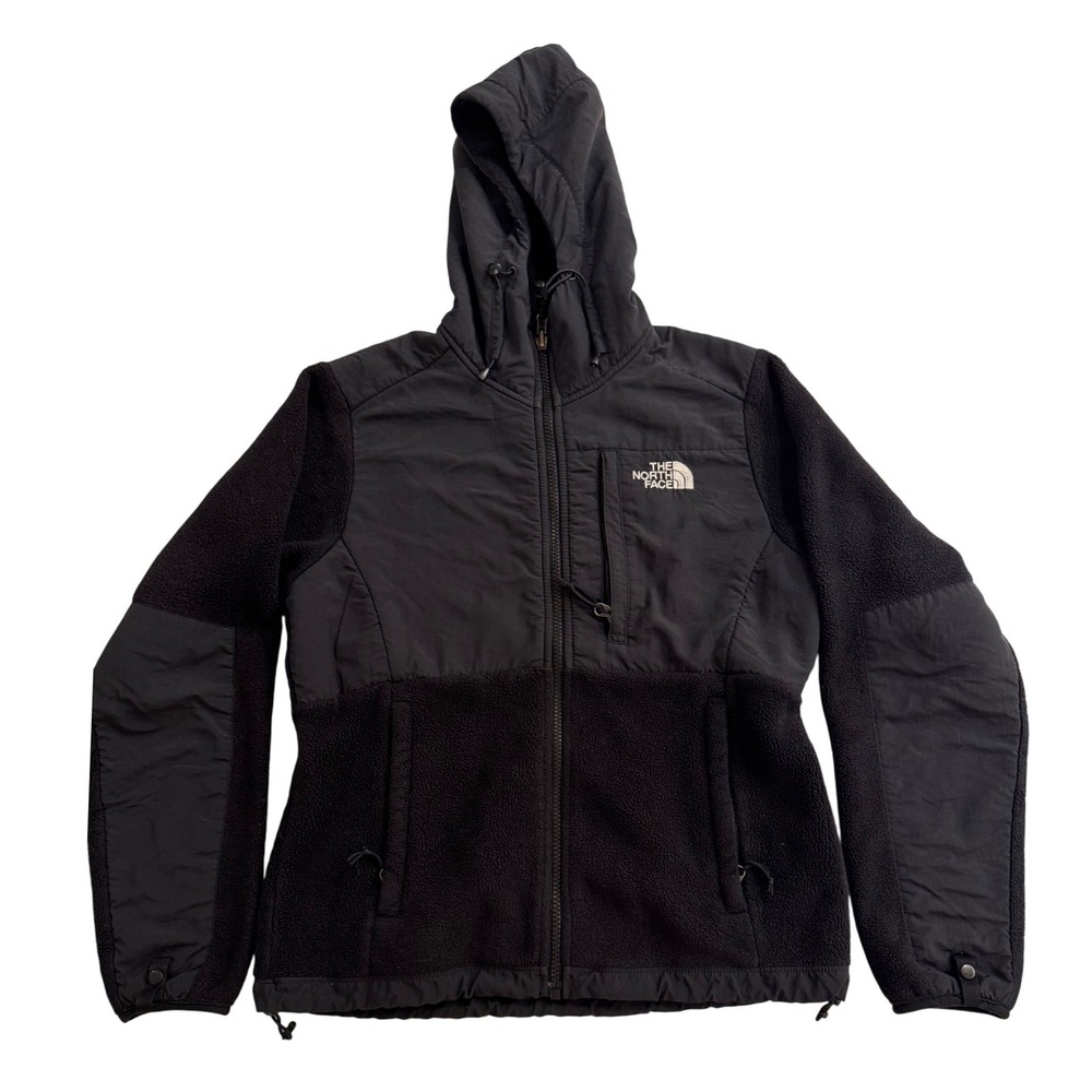 The North Face Black Fleece Jacket Hooded Zip‎ Up Women Size XS